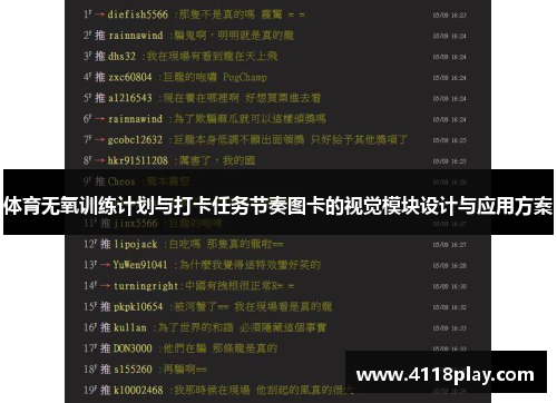 体育无氧训练计划与打卡任务节奏图卡的视觉模块设计与应用方案